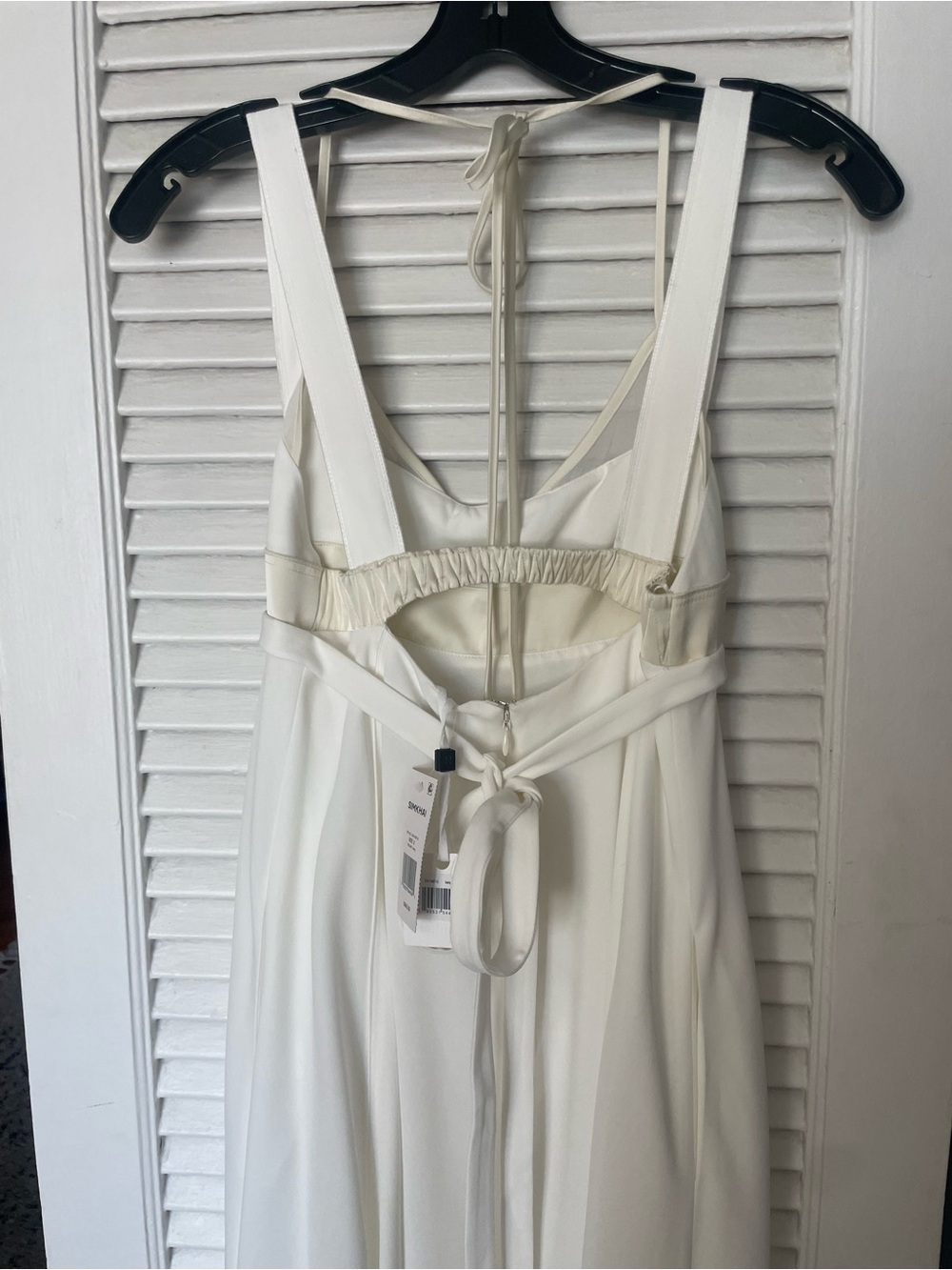Ivory Halter Maxi Dress with Waist Tie - Picture 13 of 15